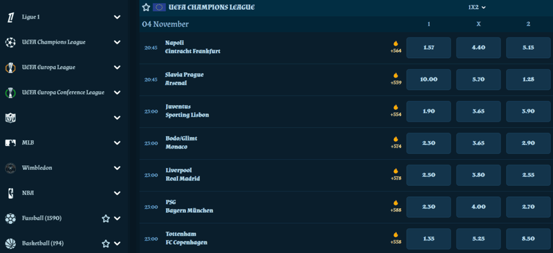 Sportwetten im Fambet Casino – Livewetten und Champions-League-Quoten für deutsche Spieler online